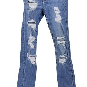 Distressed Blue Hollister Women's Jeans